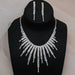 Rhinestone Necklace Earrings Set Women Long Tassel Wedding Jewelry Sets
