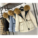 Raccoon Fox Fur Hooded Winter Coat Women White Duck Down Jacket