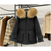 Raccoon Fox Fur Hooded Winter Coat Women White Duck Down Jacket