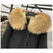 Raccoon Fox Fur Hooded Winter Coat Women White Duck Down Jacket