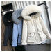 Raccoon Fox Fur Hooded Winter Coat Women White Duck Down Jacket