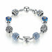 Silver Plated Charm Bracelet & Bangle Love and Flower Beads Women Jewelry