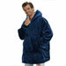 Oversized Hoodie Blanket With Sleeves Sweatshirt Plaid Winter Fleece Hoody