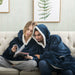 Oversized Hoodie Blanket With Sleeves Sweatshirt Plaid Winter Fleece Hoody