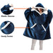 Oversized Hoodie Blanket With Sleeves Sweatshirt Plaid Winter Fleece Hoody