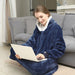 Oversized Hoodie Blanket With Sleeves Sweatshirt Plaid Winter Fleece Hoody