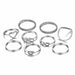 8Pcs/Set Fashion Punk Minimalist Rings Set Women Bohemia Vintage Rings Jewelry