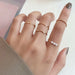 8Pcs/Set Fashion Punk Minimalist Rings Set Women Bohemia Vintage Rings Jewelry