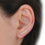 925 Silver Piercing Earrings Jewelry Handmade Hammered Gold Filled Earrings