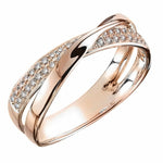 Fresh Two Tone X Shape Cross Ring for Women Wedding Trendy Jewelry