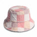 Women Men Winter Soft Warm Hats Outdoor Multicolor Rainbow Faux Fur Bucket Hats