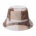 Women Men Winter Soft Warm Hats Outdoor Multicolor Rainbow Faux Fur Bucket Hats