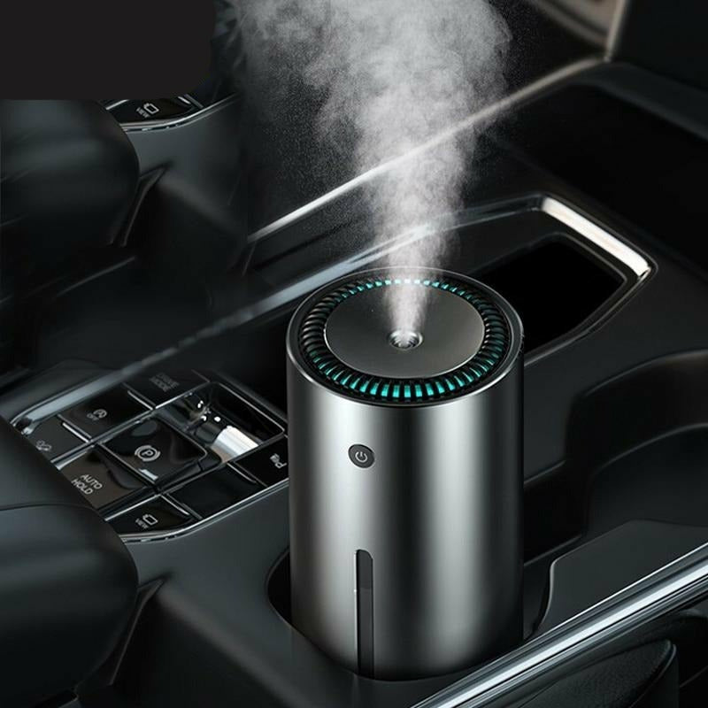 Car Air Humidifier Aluminum Alloy 300mL LED Light Auto Humidifier ...