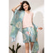 4 Pieces Soft Pajamas Sets Floral Printed Sleepwear With Shorts Women Nightwear