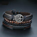 Braided Wrap Leather Bracelets Men Vintage Life Tree Wood Beads Wristbands