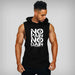 Men's Bodybuilding Hooded Tank Top Cotton Sleeveless Vest Fitness Sportswear