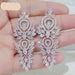 Luxury AAA Cubic Zircon Dangle Earrings Women Fashion Leaf Design Earrings Jewelry
