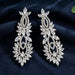 Luxury AAA Cubic Zircon Dangle Earrings Women Fashion Leaf Design Earrings Jewelry