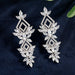 Luxury AAA Cubic Zircon Dangle Earrings Women Fashion Leaf Design Earrings Jewelry
