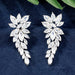 Luxury AAA Cubic Zircon Dangle Earrings Women Fashion Leaf Design Earrings Jewelry