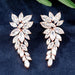 Luxury AAA Cubic Zircon Dangle Earrings Women Fashion Leaf Design Earrings Jewelry