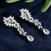 Luxury AAA Cubic Zircon Dangle Earrings Women Fashion Leaf Design Earrings Jewelry