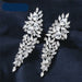 Luxury AAA Cubic Zircon Dangle Earrings Women Fashion Leaf Design Earrings Jewelry