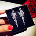 Luxury AAA Cubic Zircon Dangle Earrings Women Fashion Leaf Design Earrings Jewelry