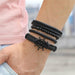 Vintage Black Bead Bracelets Men Fashion Multilayer Leather Bracelet