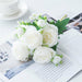 Artificial White Rose Flowers Silk Wedding Decorative Flower Bouquet Home Decor