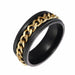 8MM Titanium Steel Rotating Chain Ring Punk Style Unisesx Ring Jewelry