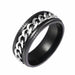 8MM Titanium Steel Rotating Chain Ring Punk Style Unisesx Ring Jewelry