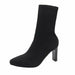 Metal Blade High Heels Socks Boots Women Stretch Fabric Elastic Stilettos Pointed Toe Ankle Boots