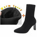 Metal Blade High Heels Socks Boots Women Stretch Fabric Elastic Stilettos Pointed Toe Ankle Boots