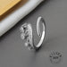 925 Sterling Silver Open Ring Men Women Irregular Wave Fashion Ring Jewelry