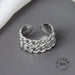 925 Sterling Silver Open Ring Men Women Irregular Wave Fashion Ring Jewelry