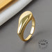 925 Sterling Silver Open Ring Men Women Irregular Wave Fashion Ring Jewelry