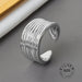925 Sterling Silver Open Ring Men Women Irregular Wave Fashion Ring Jewelry