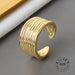 925 Sterling Silver Open Ring Men Women Irregular Wave Fashion Ring Jewelry