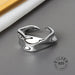 925 Sterling Silver Open Ring Men Women Irregular Wave Fashion Ring Jewelry