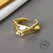 925 Sterling Silver Open Ring Men Women Irregular Wave Fashion Ring Jewelry