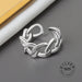 925 Sterling Silver Open Ring Men Women Irregular Wave Fashion Ring Jewelry