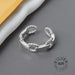 925 Sterling Silver Open Ring Men Women Irregular Wave Fashion Ring Jewelry