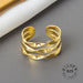 925 Sterling Silver Open Ring Men Women Irregular Wave Fashion Ring Jewelry