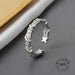 925 Sterling Silver Open Ring Men Women Irregular Wave Fashion Ring Jewelry