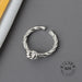 925 Sterling Silver Open Ring Men Women Irregular Wave Fashion Ring Jewelry