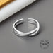 925 Sterling Silver Open Ring Men Women Irregular Wave Fashion Ring Jewelry