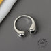 925 Sterling Silver Open Ring Men Women Irregular Wave Fashion Ring Jewelry