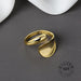 925 Sterling Silver Open Ring Men Women Irregular Wave Fashion Ring Jewelry