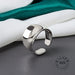 925 Sterling Silver Open Ring Men Women Irregular Wave Fashion Ring Jewelry